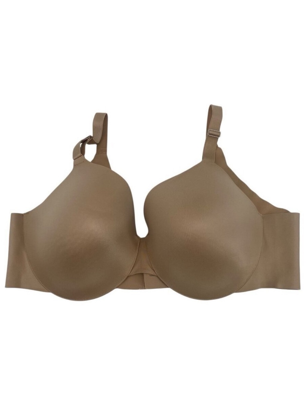 Soma Vanishing Back Full Coverage Bra 44D Tan Seamless Padded Adjustable Strap